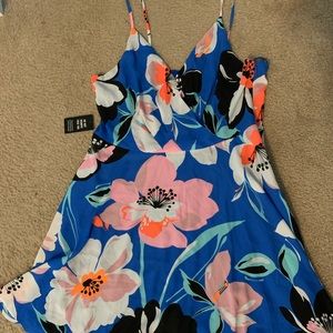 NWT Express Blue Floral Swing Dress - Sz M